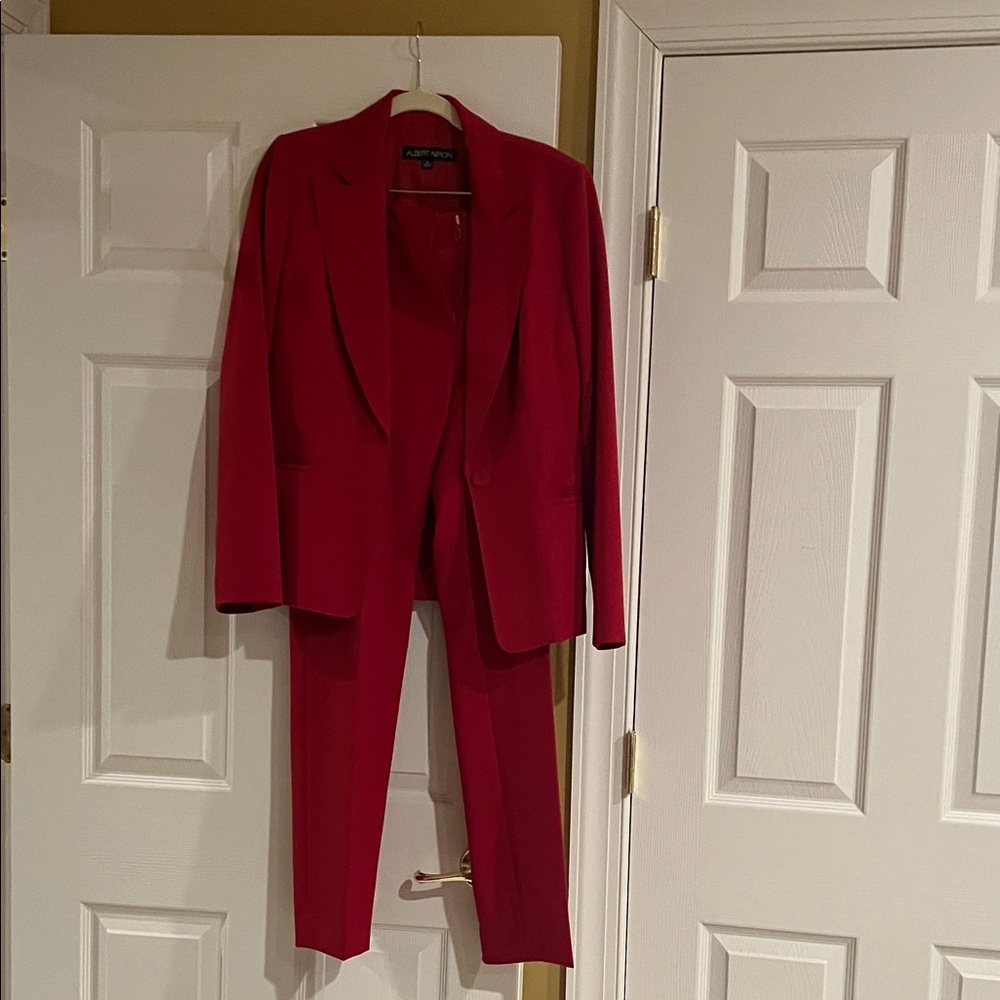 Albert Nipon Vibrant Red Suit Set